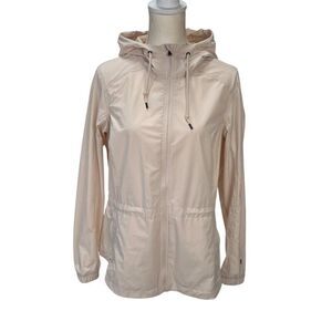 Kuhl Women's Emergence Lightweight Hooded Rain Jacket Light Tan Size Large